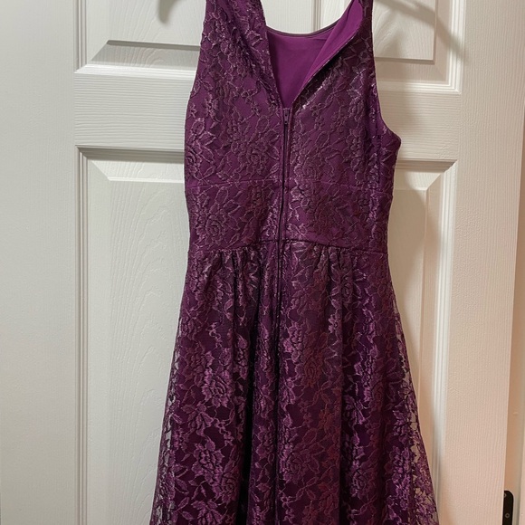B Darlin Elegant Purple Lace Dress - Picture 2 of 5